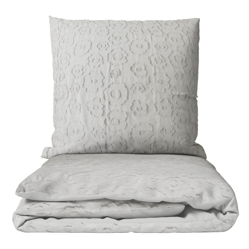 Burzīta gultas veļa "Grey Floro". Gultas veļas komplekti 200x200, 200x200 cm, 200x220 cm