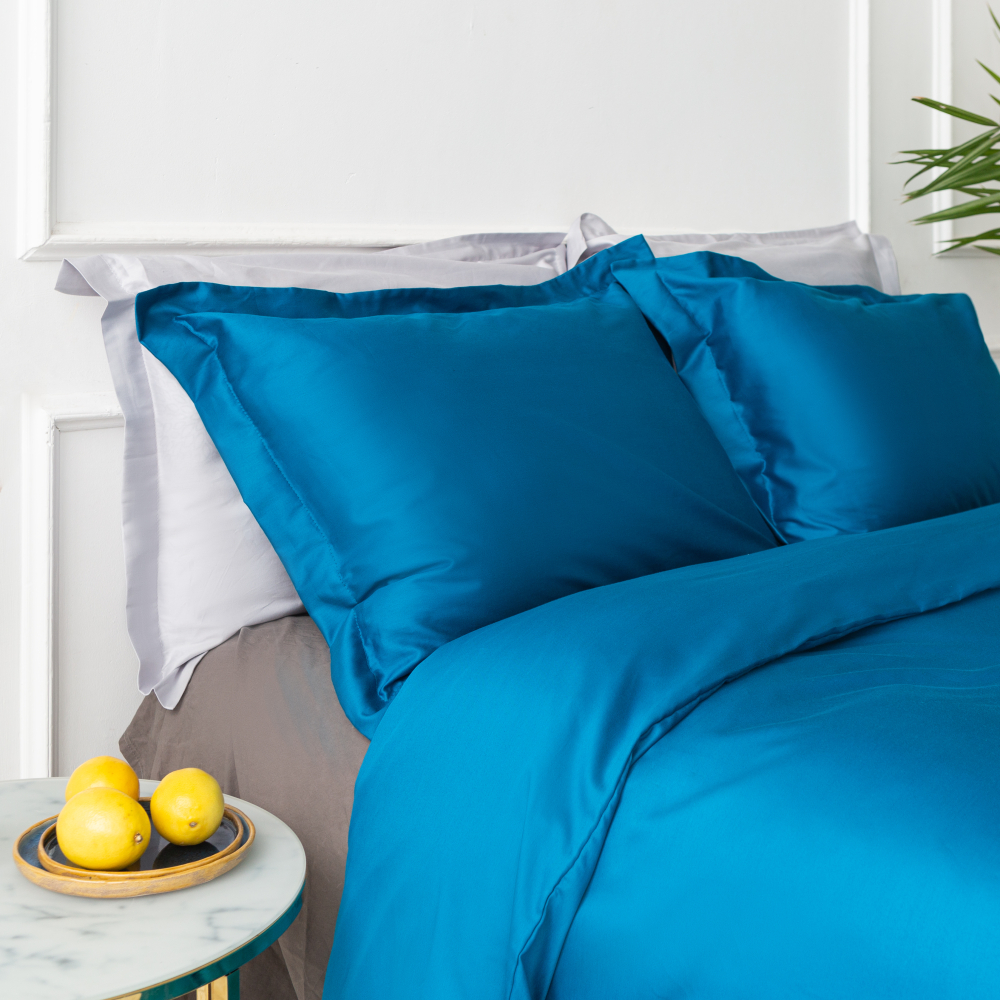 Premium satīns „Turquoise“. Satīna gultas veļa, 160x200 cm