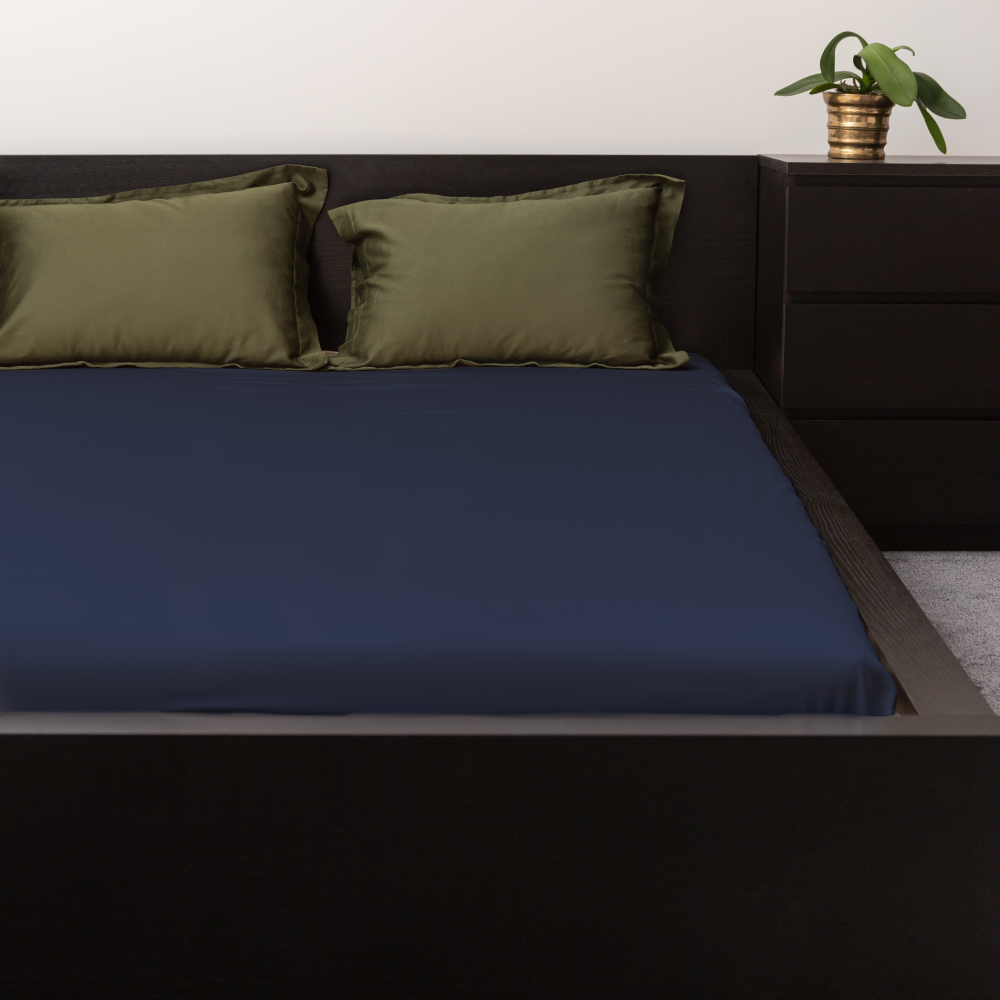 Kokvilnas palags ar gumiju "Ombre blue", 140x200 cm, 160x200 cm, 180x200 cm