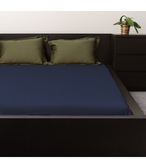 Kokvilnas palags ar gumiju "Ombre blue". Palagi ar gumiju