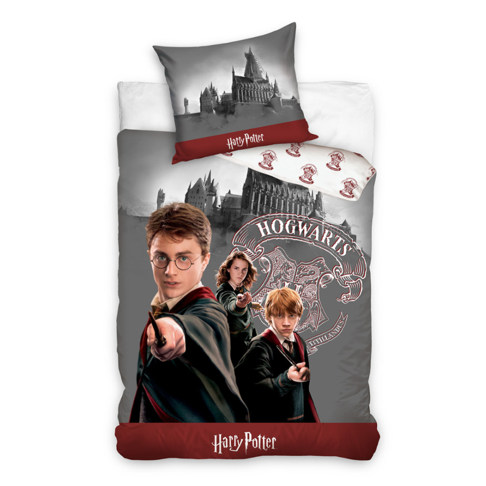 Gultas veļas komplekts „Hogwarts“. Bērnu gultas veļa, 140x200 cm