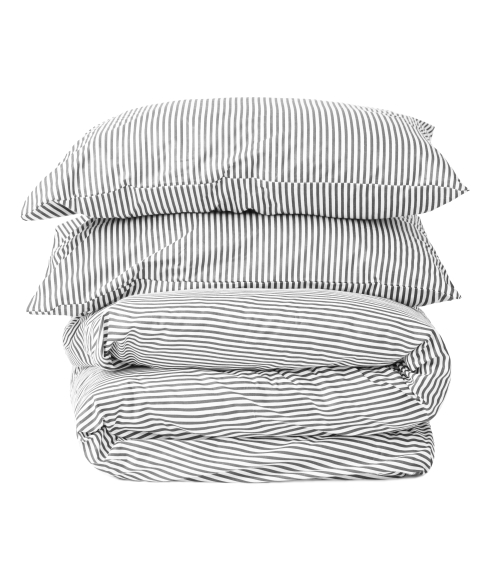 Gultas veļas komplekts „Grey stripe“. Kokvilnas gultas veļa