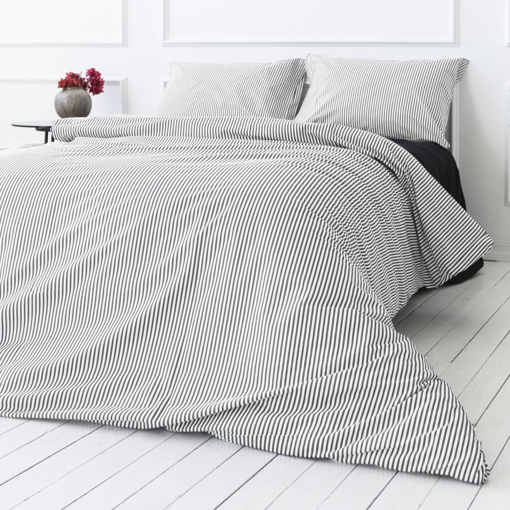Gultas veļas komplekts „Grey stripes“. Kokvilnas gultas veļa, 140x200 cm, 160x200 cm, 200x200 cm, 200x220 cm, 220x240 cm