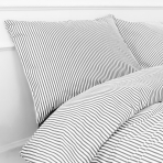 Gultas veļas komplekts „Grey stripe“. Kokvilnas gultas veļa, 140x200 cm