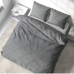 Premium satīns „Grey stripe 3 mm“. Satīna gultas veļa, 160x200 cm, 200x220 cm