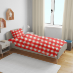 Gultas veļas komplekts „Red grid“. Zīdaiņu gultas veļa, 90x120 cm, 100x135 cm, 100x140 cm