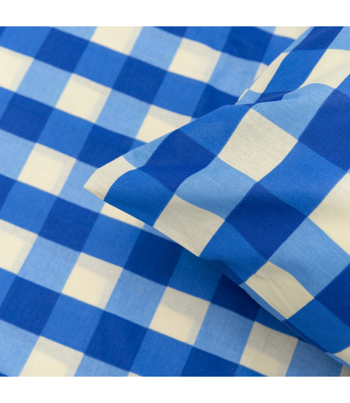 Gultas veļas komplekts „Blue grid“. Zīdaiņu gultas veļa