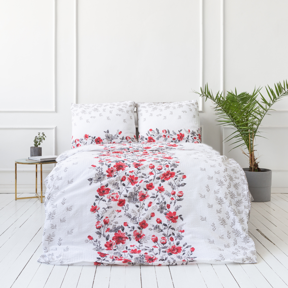 Gultas veļas komplekts „Poppy“. Kokvilnas gultas veļa, 140x200 cm, 160x200 cm