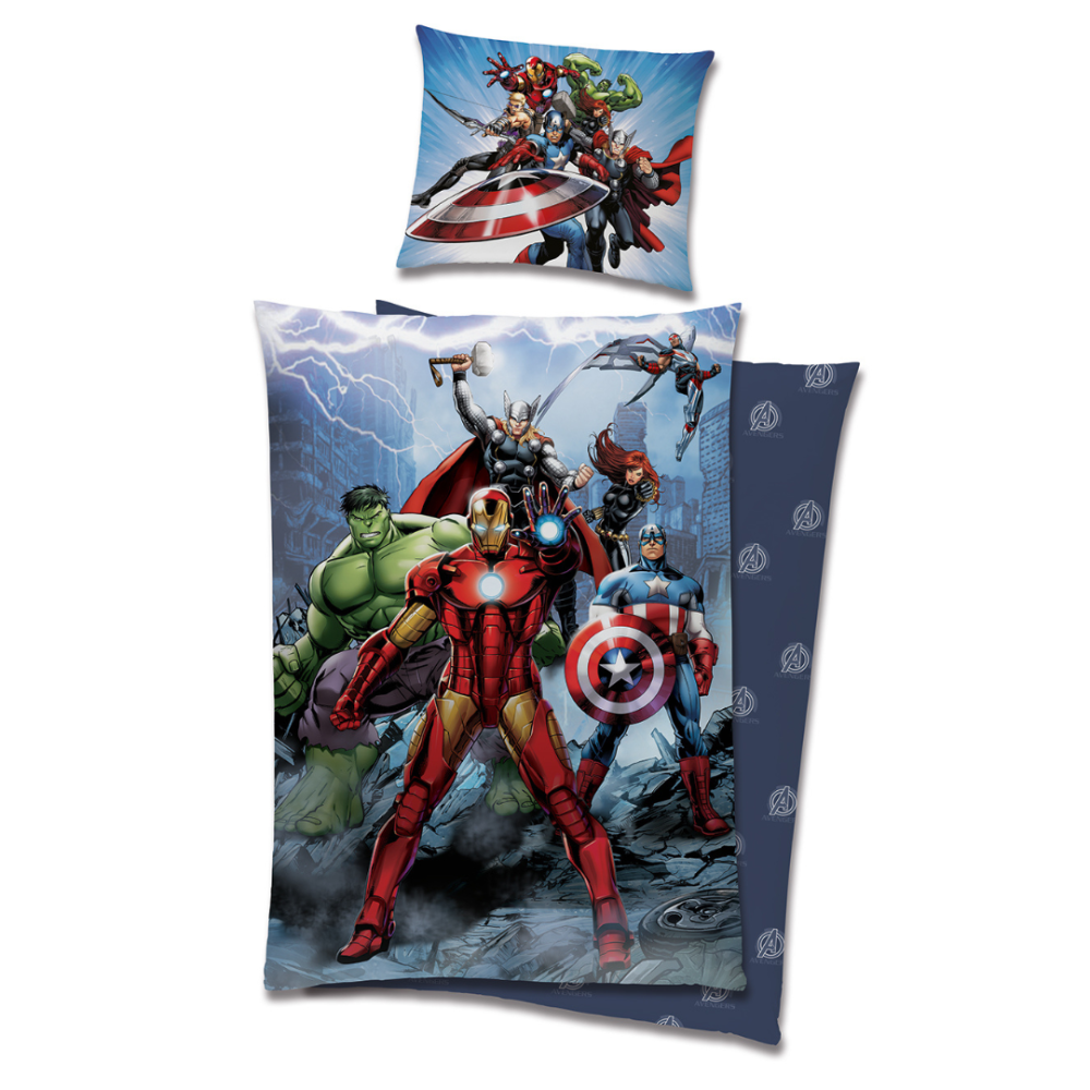 Gultas veļas komplekts „Avengers“. Bērnu gultas veļa, 140x200 cm
