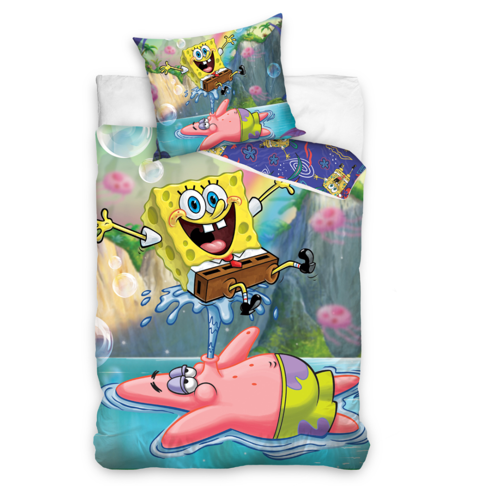 Gultas veļas komplekts „SpongeBob SquarePants“. Bērnu gultas veļa, 140x200 cm
