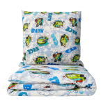 Gultas veļas komplekts „Bath blue“. Zīdaiņu gultas veļa, 90x120 cm, 100x135 cm, 100x140 cm, 110x140 cm, 140x200 cm, 150x200 cm