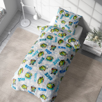 Gultas veļas komplekts „Bath blue“. Zīdaiņu gultas veļa, 90x120 cm, 100x135 cm, 100x140 cm, 110x140 cm, 140x200 cm, 150x200 cm