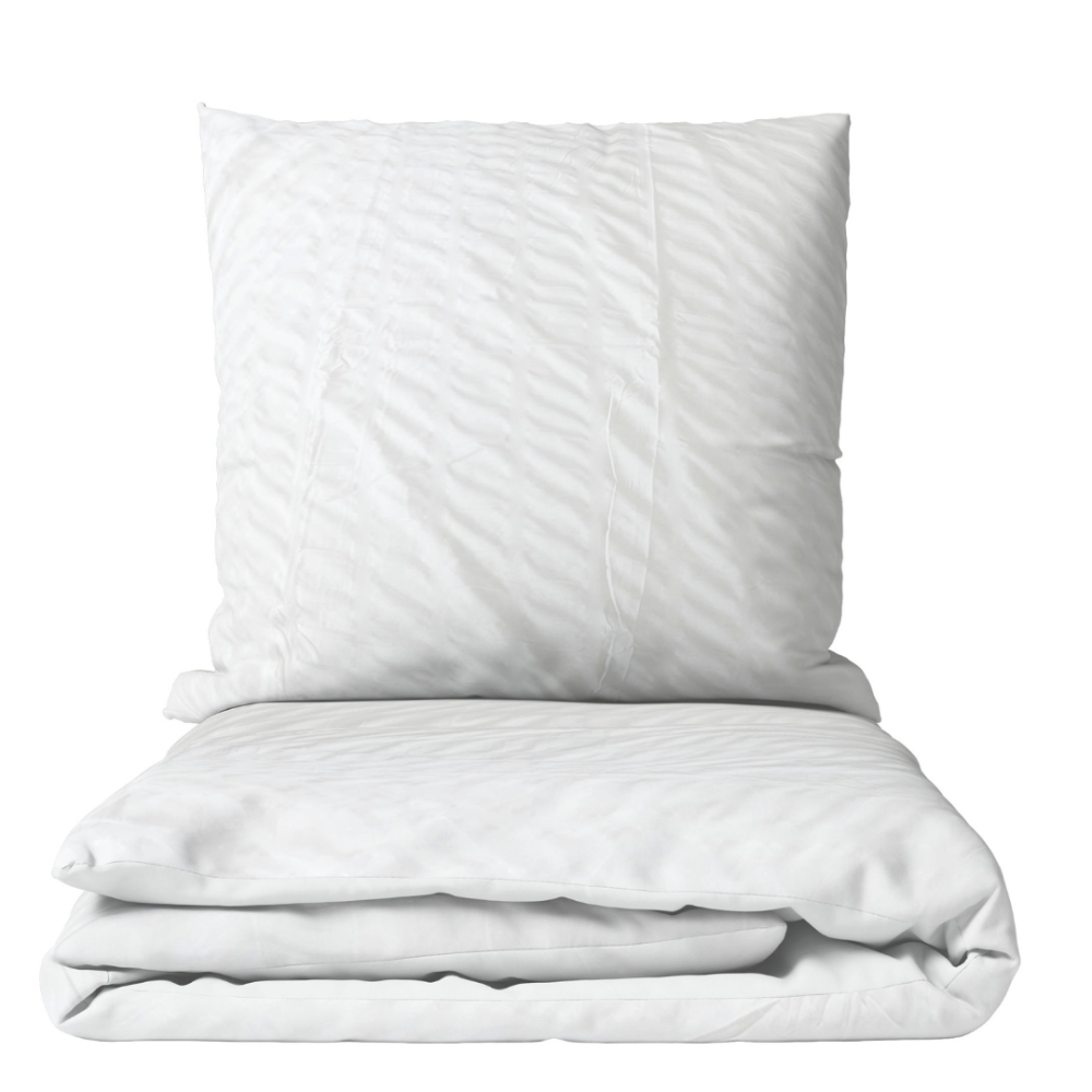 Burzīta gultas veļas komplekts „Pure white stripes“. Gultas veļas komplekti 200x200, 200x200 cm, 200x220 cm