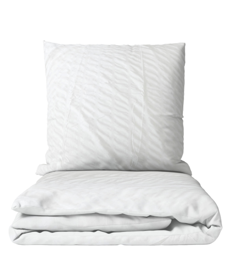 Burzīta gultas veļas komplekts „Pure white stripes“. Gultas veļas komplekti 200x200