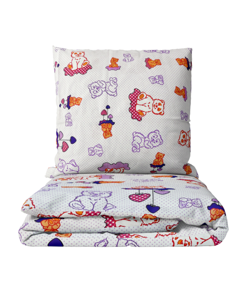 Gultas veļas komplekts „Violet bears“. Zīdaiņu gultas veļa