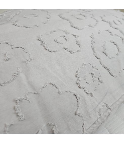 Burzīta gultas veļa "Grey Floro". Gultas veļas komplekti 200x200