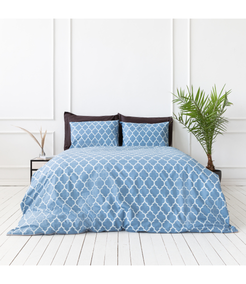 Gultas veļas komplekts „Morocco blue“. Kokvilnas gultas veļa