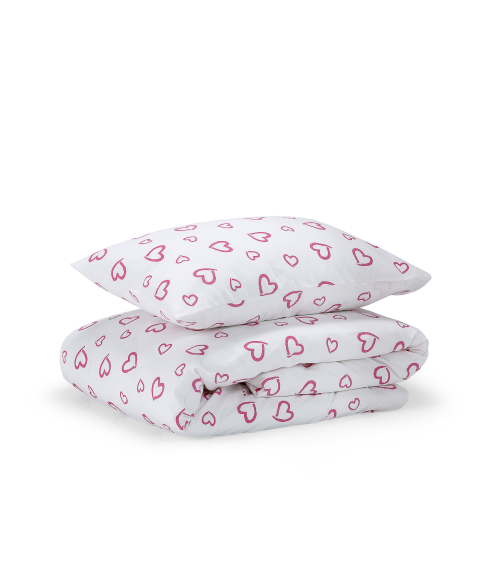 Gultas veļas komplekts „Pink love“. Zīdaiņu gultas veļa