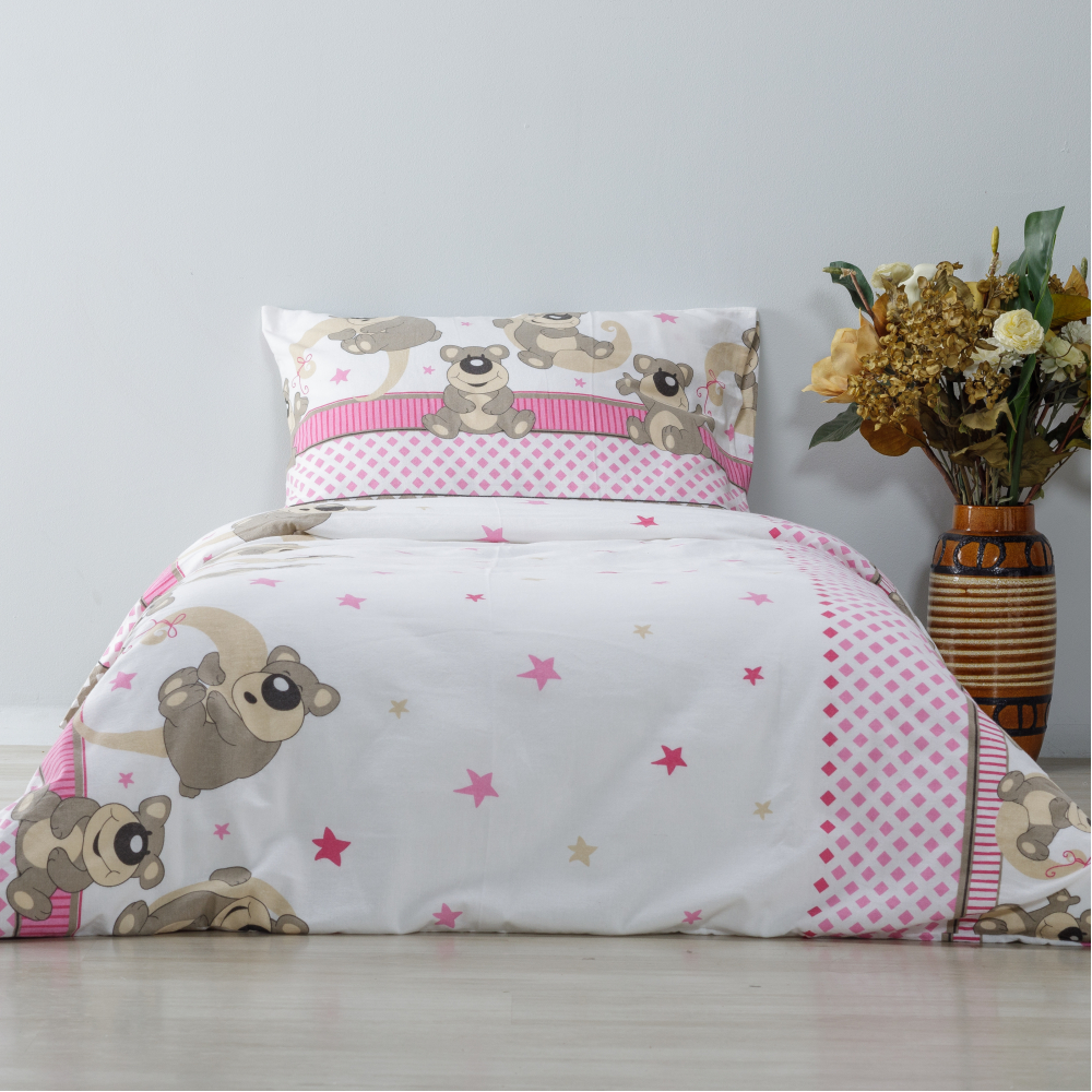 Bērnu gultas veļas komplekts „Bear“. Zīdaiņu gultas veļa, 110x140 cm, 140x200 cm