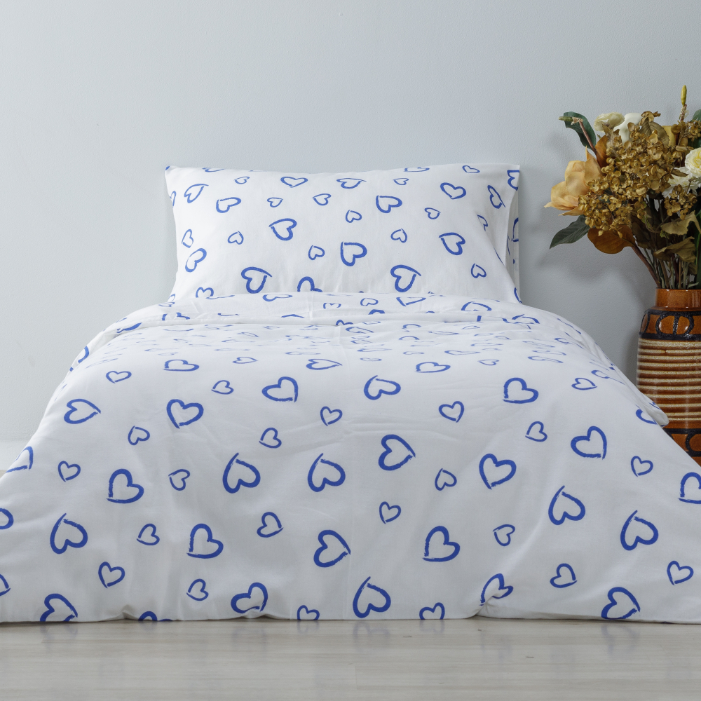 Gultas veļas komplekts „Blue love“. Bērnu gultas veļa, 110x140 cm
