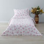Gultas veļas komplekts „Pink love“. Zīdaiņu gultas veļa, 90x120 cm, 100x135 cm, 100x140 cm, 110x140 cm
