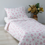 Gultas veļas komplekts „Pink love“. Zīdaiņu gultas veļa, 90x120 cm, 100x135 cm, 100x140 cm, 110x140 cm