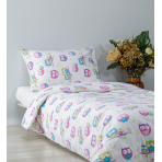Bērnu gultas veļas komplekts „Owl“. Zīdaiņu gultas veļa, 90x120 cm, 110x140 cm, 140x200 cm