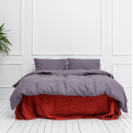 Gultas veļas komplekts „Classic dark purple“. Kokvilnas gultas veļa, 160x200 cm