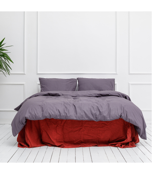 Gultas veļas komplekts „Classic dark purple“. Kokvilnas gultas veļa