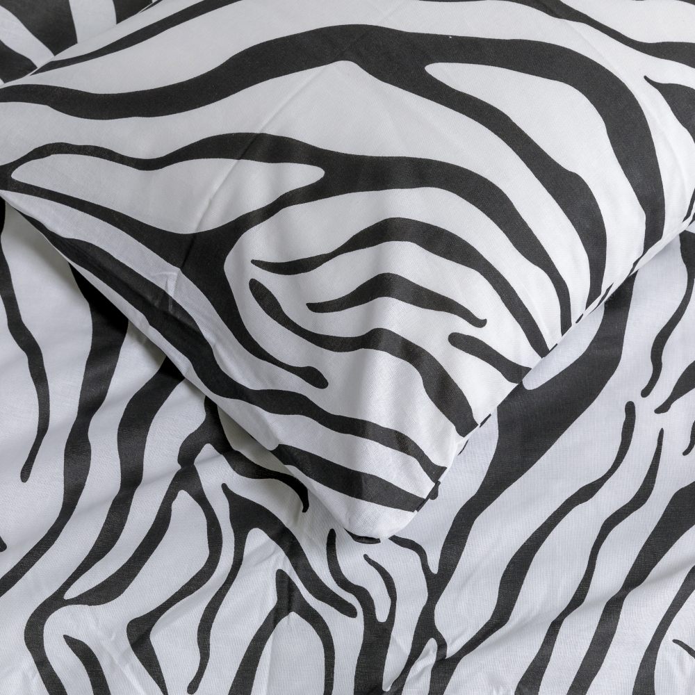 Gultas veļas komplekts „Zebra“. Kokvilnas gultas veļa, 140x200 cm, 160x200 cm