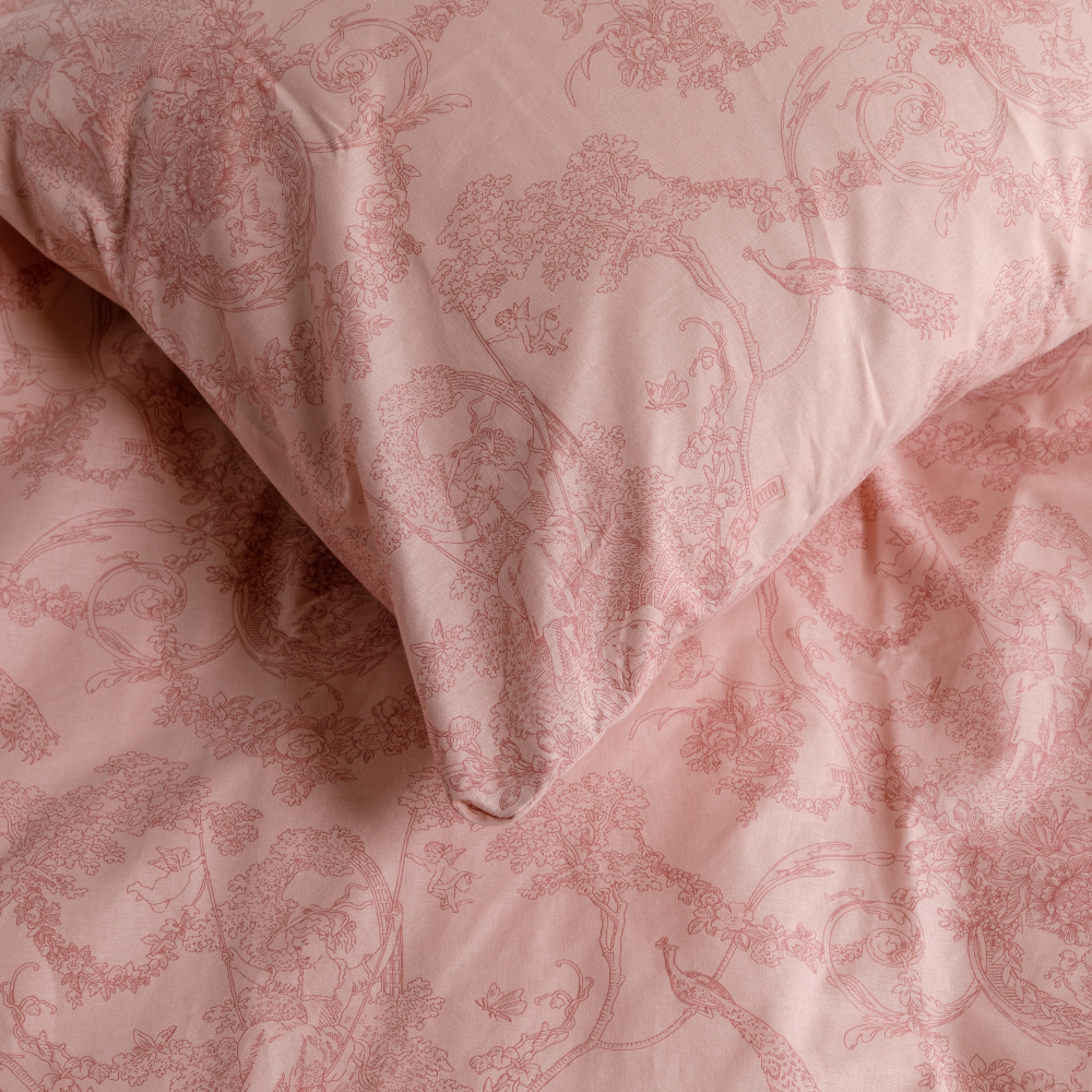 Gultas veļas komplekts „Toile de Jouy caffe“. Kokvilnas gultas veļa, 140x200 cm, 200x220 cm