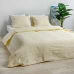 Burzīta gultas veļa „Kora Yellow“. Kokvilnas gultas veļa, 140x200 cm, 160x200 cm, 180x200 cm, 200x200 cm, 200x220 cm
