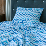 Gultas veļas komplekts „Zigzag“. Kokvilnas gultas veļa, 140x200 cm