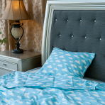 Gultas veļas komplekts „Blue Clouds“. Kokvilnas gultas veļa, 140x200 cm, 160x200 cm