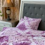 Gultas veļas komplekts „Mona purple“. Kokvilnas gultas veļa, 140x200 cm, 160x200 cm, 200x200 cm, 200x220 cm