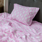 Gultas veļas komplekts „Pink clouds”. Kokvilnas gultas veļa, 140x200 cm, 160x200 cm