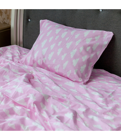 Gultas veļas komplekts „Pink clouds”. Kokvilnas gultas veļa