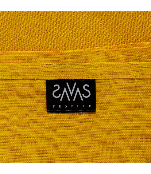 Lina gultas veļa „Linen yellow“. Lina galdauti