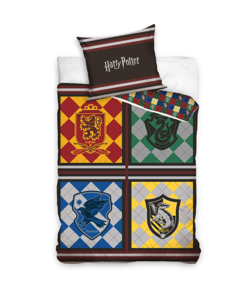 Gultas veļas komplekts „Houses of Hogwarts“. Kokvilnas gultas veļa