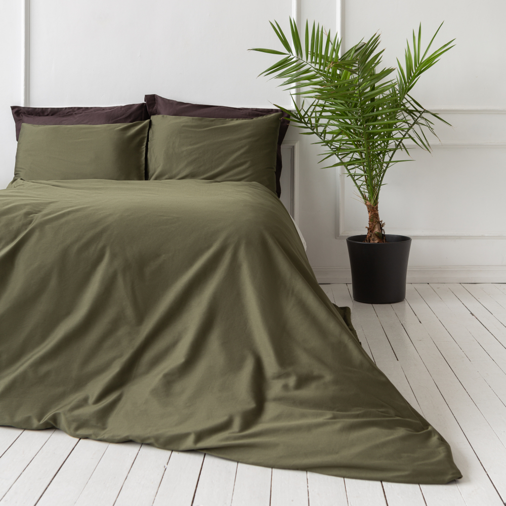 Premium satīns „Moss green“. Satīna gultas veļa, 140x200 cm, 150x200 cm, 160x200 cm, 180x200 cm, 200x200 cm, 200x220 cm, 220x240 cm
