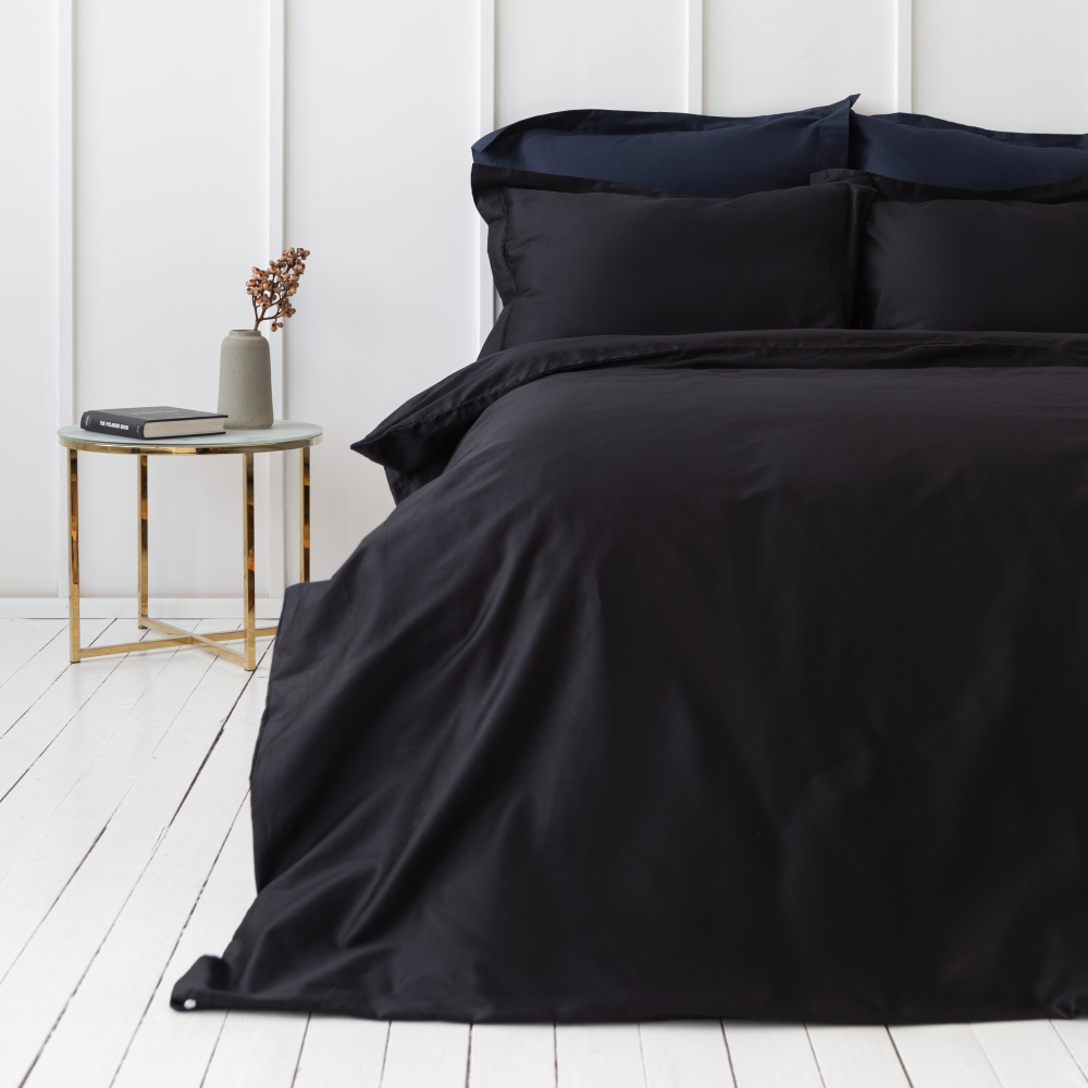 Premium satīns „Midnight“. Satīna gultas veļa, 140x200 cm, 150x200 cm, 160x200 cm, 180x200 cm, 200x200 cm, 200x220 cm
