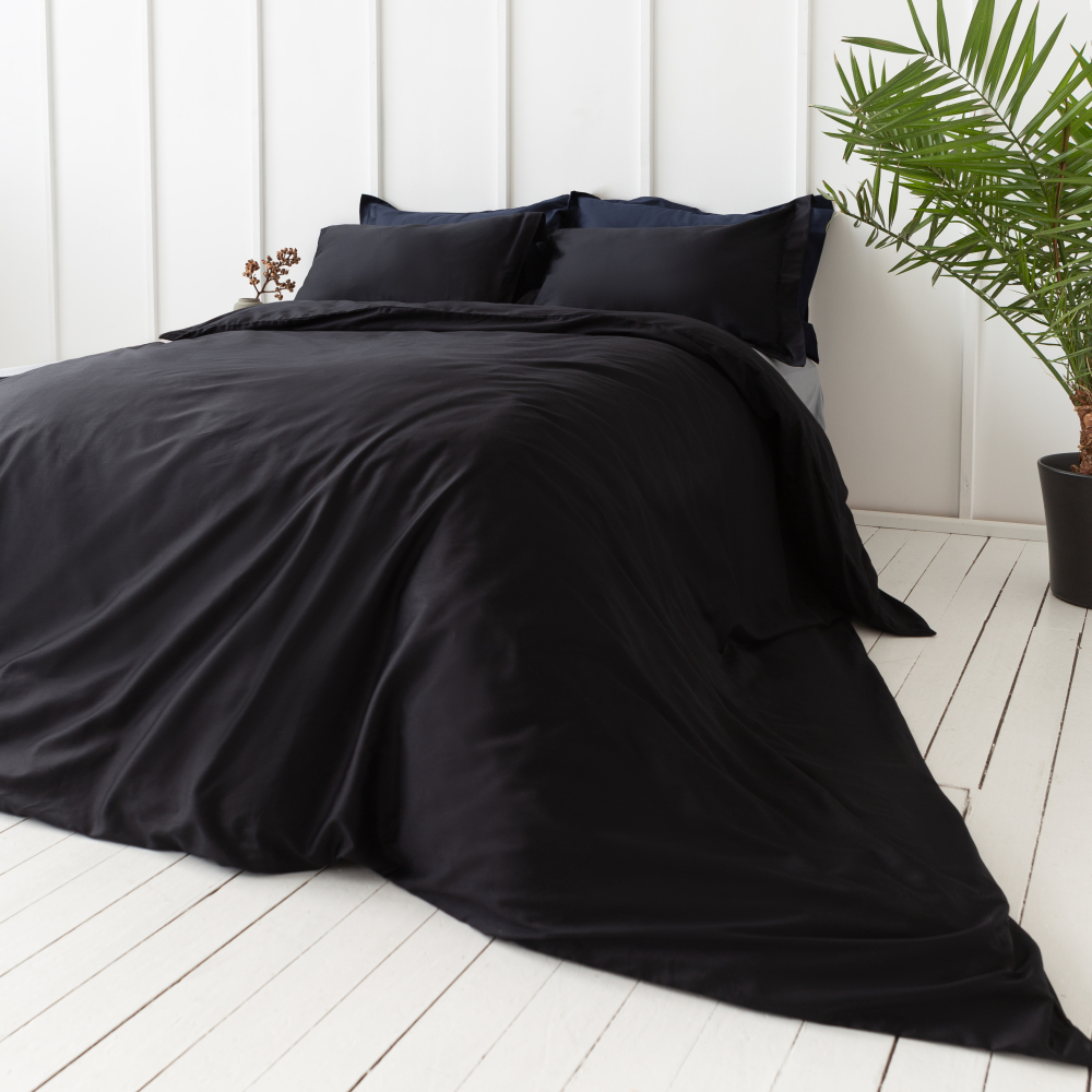 Premium satīns „Midnight“. Satīna gultas veļa, 140x200 cm, 150x200 cm, 160x200 cm, 180x200 cm, 200x200 cm, 200x220 cm