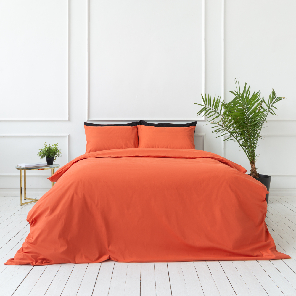 Gultas veļas komplekts „Orange rust“. Kokvilnas gultas veļa, 140x200 cm, 160x200 cm