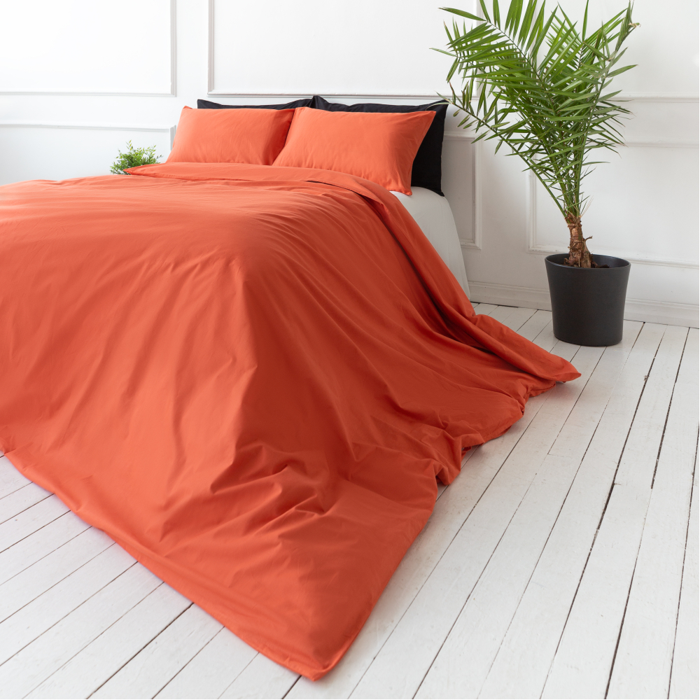 Gultas veļas komplekts „Orange rust“. Kokvilnas gultas veļa, 140x200 cm, 160x200 cm