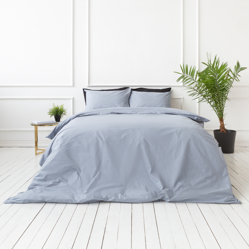 Gultas veļas komplekts „Grey sky“. Kokvilnas gultas veļa, 140x200 cm, 160x200 cm