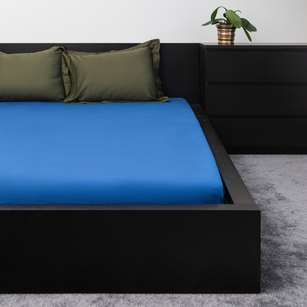 Jersey palags ar gumiju „Blue“. Palagi ar gumiju, 140x200 cm, 160x200 cm, 200x220 cm