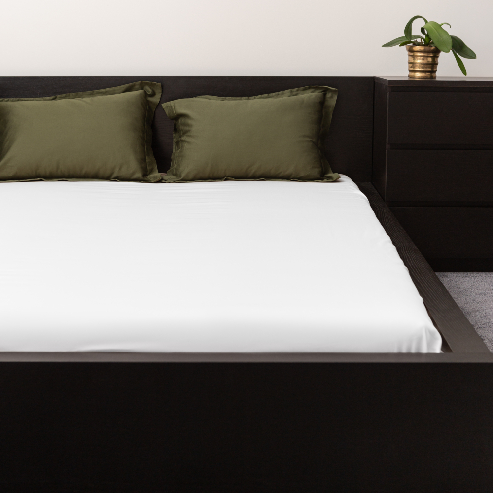 Satīna palags ar gumiju „Classic White“. Palagi ar gumiju, 90x200 cm, 140x200 cm, 160x200 cm, 180x200 cm