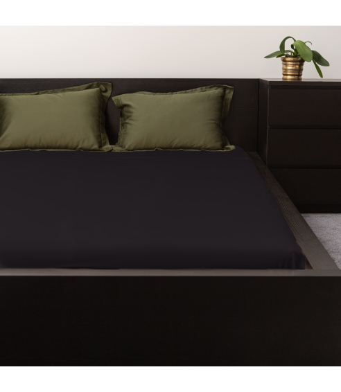 Jersey palags ar gumiju „Black jersey“. Palags ar gumiju 140x200
