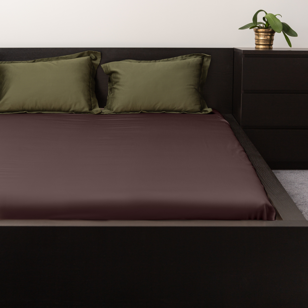 Satīna palags ar gumiju „Chocolate“. Palagi ar gumiju, 90x200 cm, 140x200 cm, 160x200 cm, 180x200 cm