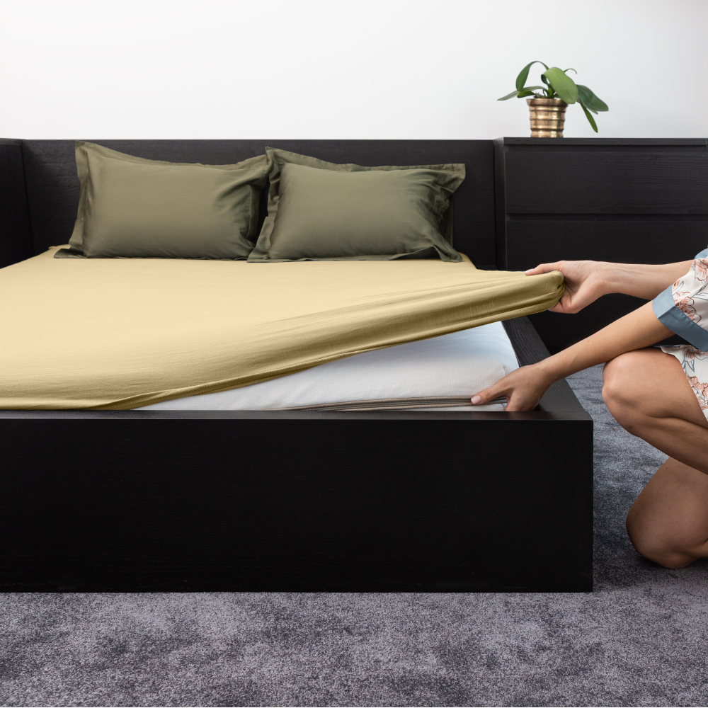 Kokvilnas palags ar gumiju „Ivory“. Palags ar gumiju 160x200, 140x200 cm, 160x200 cm, 180x200 cm